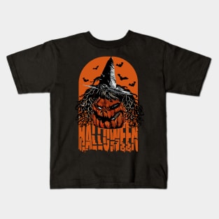 Halloween pumpkin funny witch Kids T-Shirt